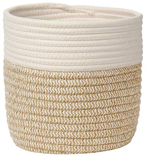 Briful 20CMx20CM Gewebter Baumwollseil Pflanzkorb Blumentopf Geflochten Übertopf Korb für Pflanzgefäße, kleine Pflanzen, Blumentopf, Kunsthandwerk, Spielzeug, Home Décor