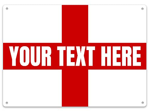 Garden & Outdoor Custom Text England Flag Bar Sign - Personalised Country Football Summer 2021 Rugby Patriot Gifts For Him - Unique European Bar Plaque - Home Bar Accessories, Small
