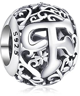 Annmors Damen Buchstabe A-Z Charms für Armband 925 Sterling Silber Anhänger Vintage Alphabet Bead Buchstabieren Sie das Wort Sammlung