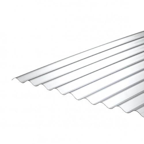 5 Platten aus gewelltem Polycarbonat SuperDur Wave 76/18 mm klar 1265 x 1000 mm mit UV-Schutz