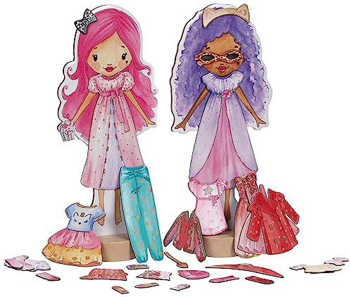 Depesche 8839 Princess Mimi - Magnetische Anziehpuppen, Set mit zwei Puppen und 35 Teilen zum Anziehen, ab 3 Jahren