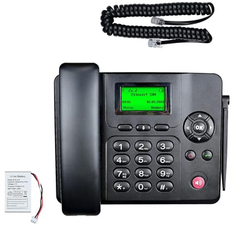 Lychee Fixed Wireless Phone,Wireless Quad Band GSM telephone - Dual SIM, Supports Multiple Languages, Large Backlit Display, Office phone, office/hotel/residence
