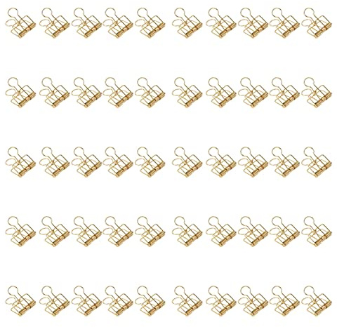 50 pezzi clip raccoglitore d'oro, design cavo clip di carta versatile per cucire artigianato ufficio scuola pacchetti alimentari