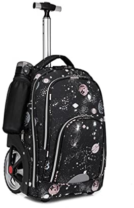 FEEIMOL Trolley Rucksack mit Rollen Rolling Schultasche für Mädchen Jungen Schüler Reisegepäck Laptop Reise Geschäft Trolley Reisekoffer 20 Zoll (Grau)