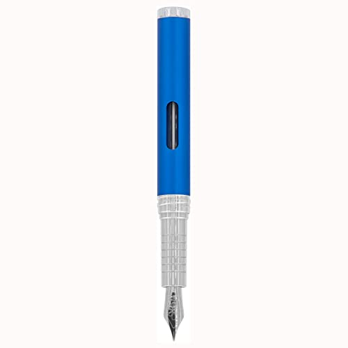 DIPLOMAT NEXUS Füllhalter Edelstahlfeder mit Tintenglas blau/Federstärken: B/Füllfederhalter/Handgefertigt/mit Geschenkbox/Füllhalter Füller Fountain Pen/Farbe: Blau/Chrom