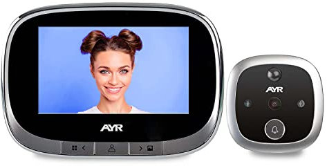 Mirilla Digital WiFi AYR 763. Protege TU Puerta. Gran Pantalla de 4,3, Sensor de Movimiento, Infrarrojos y visión Nocturna.