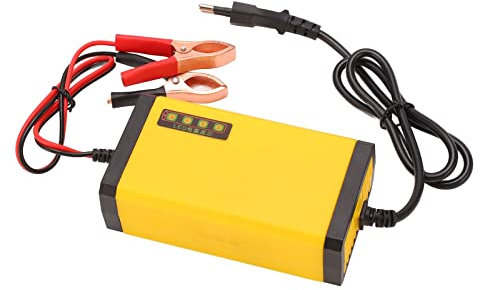 Cargador de Batería de Coche de 12V, Cargador de Batería Inteligente Multifuncional, Pantalla LCD, Mantenedor de Batería de Automóvil, Enchufe Europeo de 220V