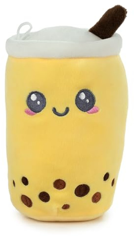 BARRADO Bubble Tea Kawaii Stofftier - Zwei Größen 21cm oder 17cm Auswahl (21cm, Gelb)