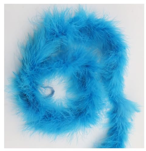 Yurosiay Federboa Flauschige 200cm Feder-Girlande Feder-Schal zum Nähen Federstola Handgefertigte Federschal Girlande Kostüm-Accessoire Karneval Party Halloween Weihnachten Dekoration Blauer See