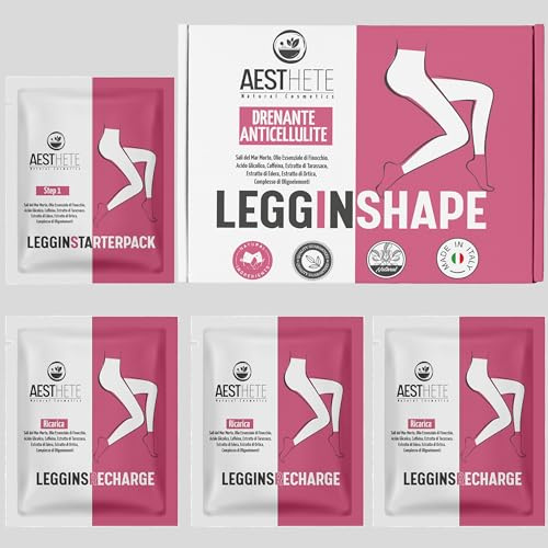 LeggInShape 4 Traitements Anti Cellulite Puissant Drainants Avec de l'Acide Glycolique et des Sels de la Mer Morte Avec 4 Pantalons en Cartène | Bandage à Associer Avec Des Cremes Anti Cellulite