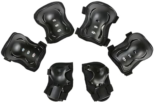 ZKHSEOU Set Ginocchiere per Bambini, Protezioni per Pattini per Bambini, Set Protezioni per Pattini 6 in 1 (con gomitiere e polsiere), Attrezzatura Protettiva per Pattini