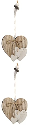 PRETYZOOM 2stücke Holz Herz Für Kreative Deko Handgefertigte Holzdekoration Für Hochzeiten Und Festliche Anlässe Modernes Design Für Zuhause Und Garten Deko-Pendants