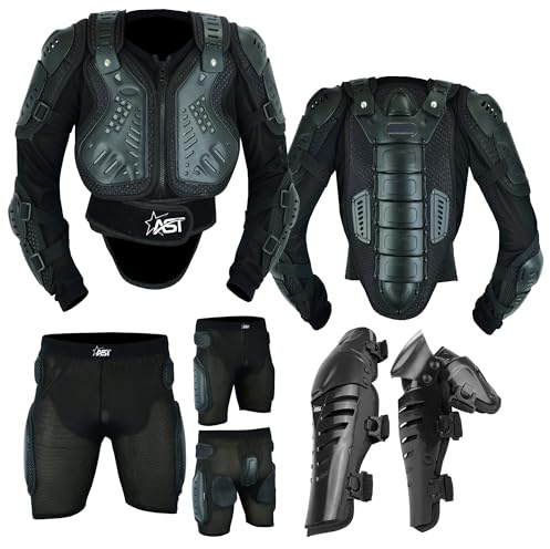 Full Body Armor Motorcycle Jacket - Racing Armor Motocross Protector for Men Women - Off-Road Motorbike Cycling Skiing Skating With Protective Shorts & Knee Pad