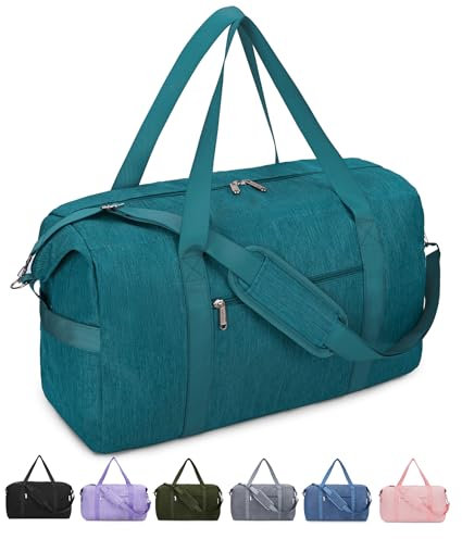 Narwey Handgepäck Tasche für Flugzeug Groß Reisetasche Handgepäck Damen Weekender Bag Sporttasche Damen Herren Handgepäck Koffer 40L (Blaugrün)