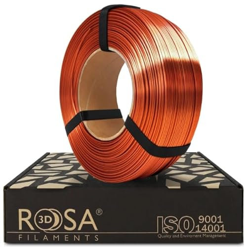 ROSA3D PLA Silk Filament 1.75 mm für 3D Drucker | Druckmaterialien Leicht Glänzend Bioabbaubar PLA 3D Drucker Filament | 3D Printing Materials | Kupfer Refill 1 kg