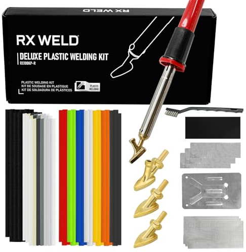 RX Weld Deluxe Plastic Welding Kit, 100W Welder Repair Kit for Automotive Car Bumper