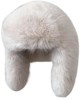 JDYaoYing Damen Kunstpelzmütze Wintermützen Uschanka Trapper Hut mit Ohrenklappen Russische Mütze Wärmer, beige, 49
