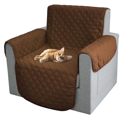 Comart - Housse Fauteuil Majestic - Réversible - 1 Place - Marron