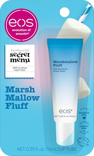 eos 24H fukt Super Balm – Marshmallow Fluff, läppmask, fuktgivande, läppbehandling, begränsad utgåva, hudvård, 10,4 ml