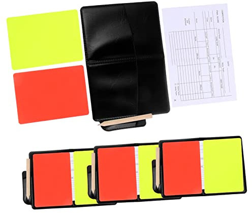 Supvox 4sätze Fußballschiedsrichter-kit Mit Standard-Karten Tragbarer Schiedsrichtermappe Pu-Material Kompakt Und Langlebig Für Spielbedarf