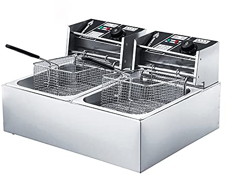 XSDAJSD Friggitrice elettrica Professionale, con cestello, per Uso Commerciale e Domestico, 10L/20L