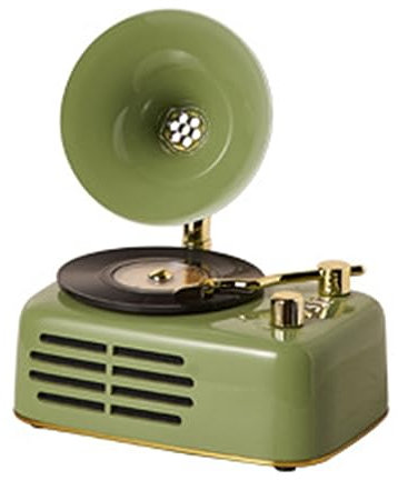 Mini gramophone stéréo Bluetooth rétro avec radio FM, lecture USB pour une expérience audio de style vintage