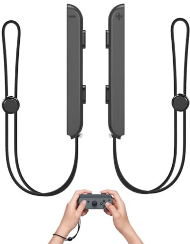 Kuugeo Dragonnes pour Manette,1 Paire Dragonne pour switch 1, Dragonne pour Manette de Jeu avec Verrouillage Automatique,Dragonnes pour Nintendo Switch,Bracelet Contrôleur Réglable,Noir