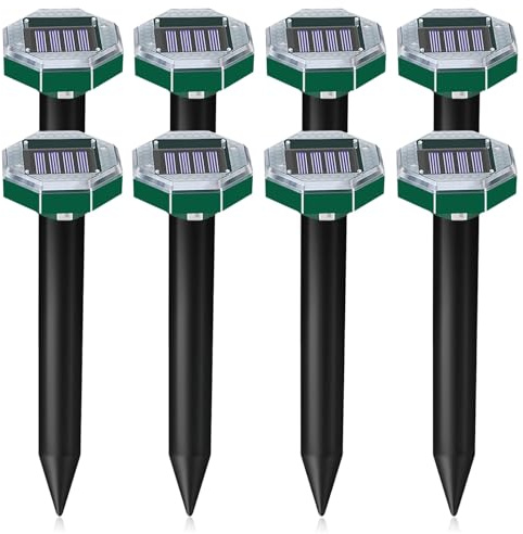 Jokresty Solar Mole Repellent - 8 Pack Ultrasonic Mole Repeller With Waterproof,Solar-Powered Mole Spikes,Gopher,Vole,Snake,Mole Control For Garden,Lawn,Yards