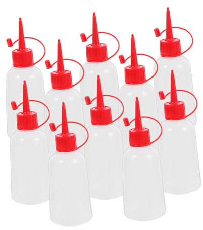 MUELODSIC 10stücke Leimspender Kunststoffflaschen mit 100ml Fassungsvermögen und Nadelspitze für Präzise Anwendung in Professionellen Bastel und Acrylfarbeinstellungen