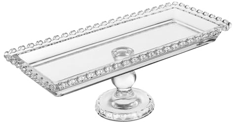 BESPORTBLE Plateau de Service Verre Cristal Carré Présentoir Snack Réutilisable Surface Lisse et Antidérapante Plateau à Fruits Polyvalent pour Maison Bureau et Restaurant