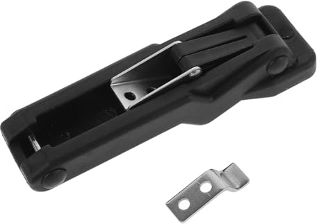 NUOBESTY Flexible Black Rubber Draw Latch Large Over-Center Boat Compartment Lock with Concealed Keeper for Marine Window and Storage Box Use