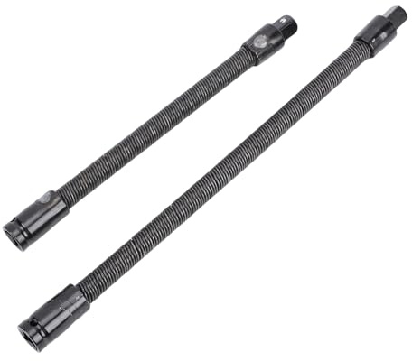 Oreilet 2Pcs 1/2 Drive Flexible Socket Extension Bar Set, 250mm 350mm Long 1/2 Inch Drive S2 Alloy Steel Bendable Socket Extender for Narrow Space