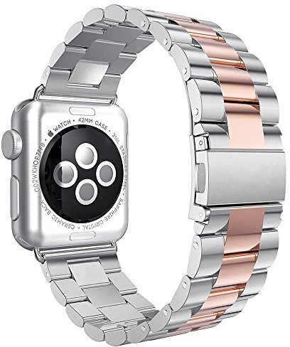 AISPORTS Compatible for Apple Watch Strap 42mm 41mm 40mm 38mm for Women Men, Adjustable Stainless Steel Metal Bracelet Sport Wristband Replacement Strap for Apple Watch Series 10/9/8/7/6/5/4/3/2/1/SE