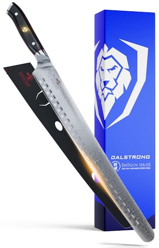 DALSTRONG Slicing Knife - 14 inch - Extra Long Slicer Knife - Shogun Series Elite - Japanese AUS-10V Super Steel - Vacuum Treated - G10 Handle - Carving Slicer BBQ, Brisket Gift Knife- Sheath Included