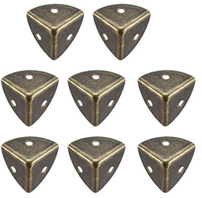 sourcing map Metal Box Corner Protectors Edge Guard Protector 21 X 21 X 21mm Bronze Tone 8pcs for Table Corners and Desk Corners
