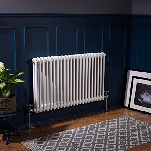 Warmehaus - Traditional Cast Iron Style White Double Column Horizontal Radiator 600 x 1010 mm