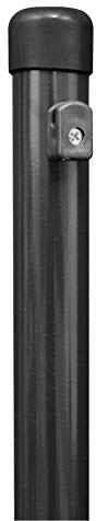 GAH-Alberts Zaunpfosten für Maschendrahtzäune 613969 Wire Mesh Fencing | for Mounting with Ground Sleeves | Anthracite Metallic Plastic Coated | Length 1665 mm | Post Diameter 38 mm