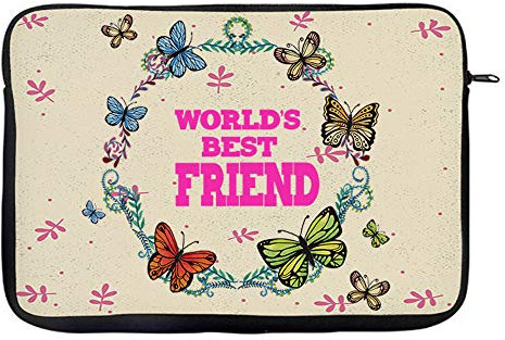 World's Best Friend Funny Gift for Bestie Birthday Funny Present Gift W 13/14”/15 Laptop Sleeve Laptop Accessories. (15)