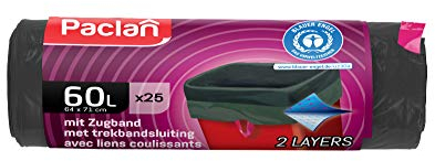 Paclan Sacchi a nastro, 25 x 60 l, con angelo blu, verde/grigio (confezione da 1)