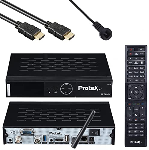 Protek X2 4K UHD - Ricevitore combinato E2 Linux, 1 DVB-S2 + 1 sintonizzatore DVB-C/T2