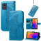 HAOYE Funda para TCL 303 / Alcatel 1B 2022, Suave TPU/PU Cuero Flip Carcasa Case Cover, Magnética en Relieve de la Mariposa, Billetera con Soporte/Tapa Tarjetas. Azul