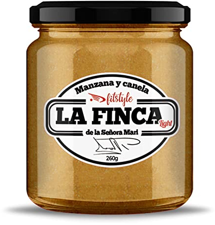 Mermelada de Manzana con canela (97,5%) Sin Azúcar añadido 260g | Light y con la mitad de calorías | Con fruta ecológica y sabor intenso