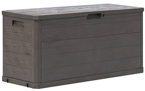 Mogou Garten-Aufbewahrungsbox, Gartenbox, Auflagenbox Wasserdicht, Box Für Gartenauflagen, wasserdichte Box, Aufbewahrung, 280 L Braun