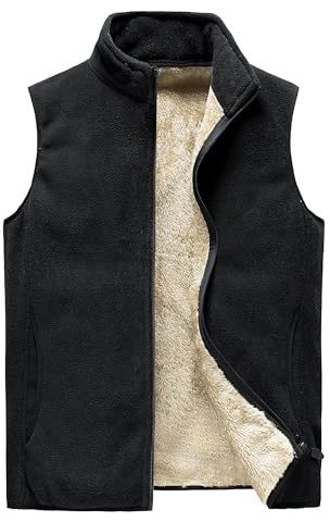Detwen Fleeceweste Herren Gefüttert Winterweste Ärmellose Jacke Warm für Herbst und Winter