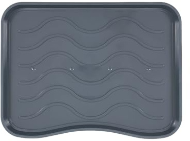 e-floor Schuhabtropfschale | 38 x 50 cm | Grau | Schuhmatte | Schuhablage | Schuhunterlage | Abtropfschale für Schuhe Regen Herbst Winter | Anti-Rutsch | große Schuhunterlage | Napfunterlage