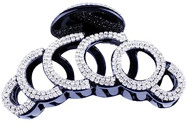 OHPHCALL Fermaglio Per Chioma Strass a Forma Di Artiglio, Copricapo Elegante Nero Per Donne e Ragazze, Accessorio Resistente Contro Uv, Adatto a Chioma Spessi e Sottili