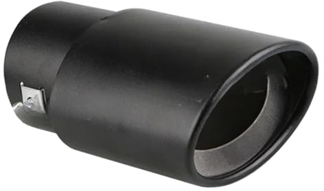 MOCNT Auto Auspuff Endrohr Edelstahl Auspuffblende Endrohr Schalldämpfer Auspuffrohr Universell Auspuffspitze Einzelne Auslass Auspuffendrohr Gerade Schwarz 63mm