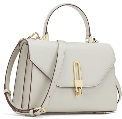 quipuda Handtasche Damen，Umhängetasche Damen, Leder Crossbody Bag，3 Fächer，Kommt mit abnehmbarem Schultergurt