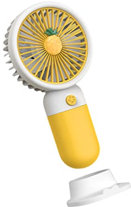 dijiusidy Handventilator, 1 Geschwindigkeit, verstellbar, wiederaufladbar, für den Sommer, persönlicher, leiser Kühler, Arbeitszimmer, Heimbüro, Innenkühlgerät, Ananas