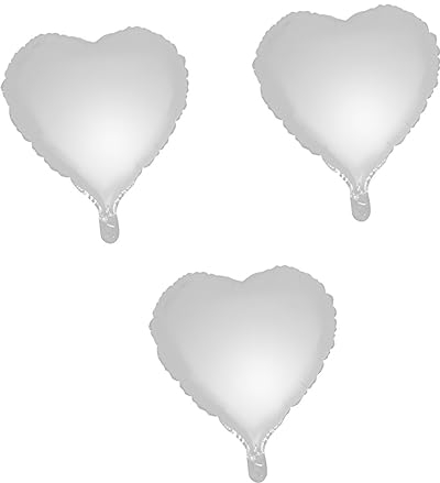 SAFIGLE 30 Stück 18 Luftballons Herz Heliumballons Partydekorationen Partyballons buchstaben ballons Party Folienballons Herz-Mylar-Ballons verbunden schmücken Weiß